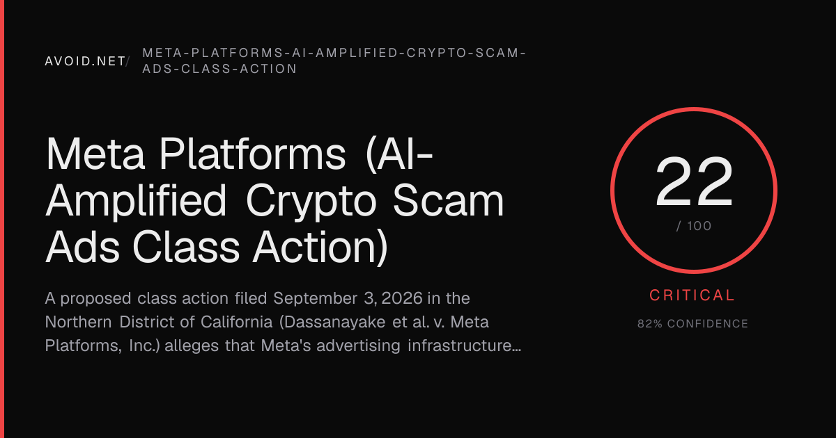 Meta Platforms (AI-Amplified Crypto Scam Ads Class Action ...